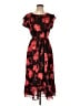 Perceptions Floral Red Casual Dress Size L - photo 1