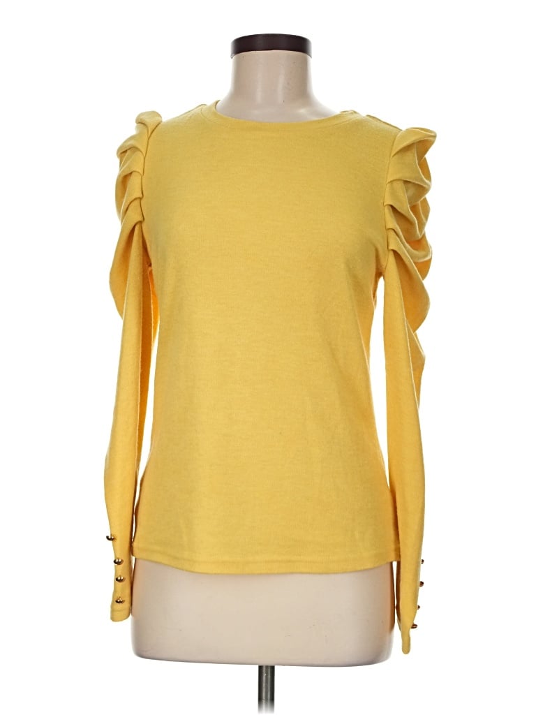 Pre-owned Shein 3/4 Sleeve T-shirt In Yellow