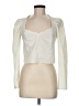 Topshop 100% Polyester Ivory Long Sleeve Blouse Size 6 - photo 1