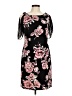 Connected Apparel Floral Black Casual Dress Size 6 - photo 1