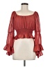 Blush 100% Polyester Red 3/4 Sleeve Blouse Size M - photo 1