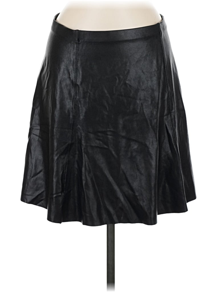 Pre-owned Spanx Faux Leather Skirt In Black