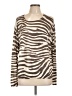 Zara Animal Print Zebra Print Tan Pullover Sweater Size L - photo 1