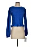 Elegantees Solid Blue Long Sleeve Blouse Size S - photo 1