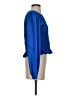 Elegantees Solid Blue Long Sleeve Blouse Size S - photo 4