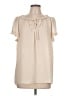 Max Studio 100% Polyester Ivory Short Sleeve Blouse Size L - photo 1