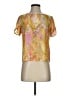 catherinegee 100% Silk Gold Short Sleeve Silk Top Size S - photo 1