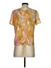 catherinegee 100% Silk Gold Short Sleeve Silk Top Size S - photo 2