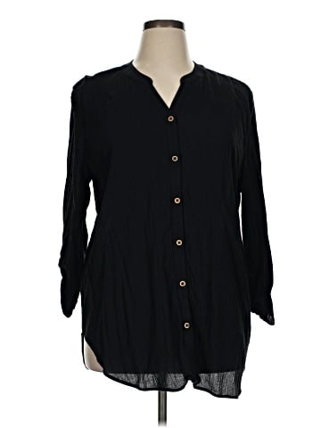 Susan Graver 3/4 Sleeve Button-Down Shirt (view 1)