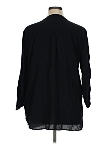 Susan Graver 3/4 Sleeve Button-Down Shirt (view 2)
