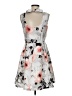 Studio One 100% Polyester Floral Gray Cocktail Dress Size 4 - photo 2
