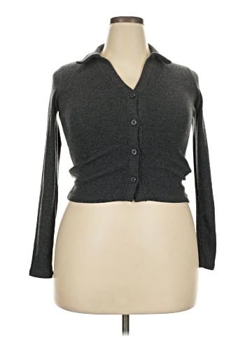 Madewell Brushed Rib Polo Crop Cardigan (view 1)