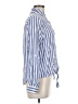 BeachLunchLounge Stripes Blue Long Sleeve Blouse Size M - photo 4
