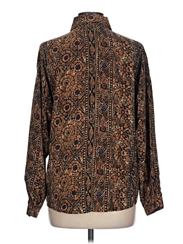 Linda Allard Ellen Tracy Long Sleeve Silk Top (view 2)