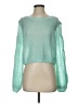 Lovers + Friends 100% Acrylic Metallic Green Pullover Sweater Size S - photo 1