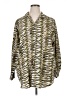 Caviar 100% Polyester Animal Print Yellow Long Sleeve Blouse Size 1X - photo 1