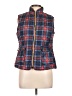 St. John's Bay 100% Polyester Plaid Blue Vest Size M (petite) - photo 1