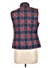 St. John's Bay 100% Polyester Plaid Blue Vest Size M (petite) - photo 2