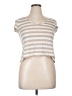 Color Thread 100% Linen Silver Short Sleeve Top Size 14 - photo 1