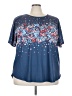 Cj Banks Stars Blue Short Sleeve Top Size 3X - photo 1