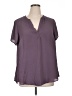 Torrid 100% Polyester Purple Short Sleeve Blouse Size 1X Plus (1) - photo 1