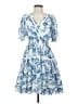 Taylor 100% Polyester Blue Casual Dress Size 2 - photo 1
