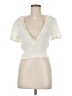 SELF E 100% Rayon Ivory Short Sleeve Top Size M - photo 1