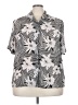 Voir Collection 100% Polyester Print Silver Short Sleeve Blouse Size 24 - photo 1