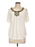 Thalia Sodi Ivory Short Sleeve Blouse Size L - photo 1