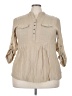 Cocomo Tan 3/4 Sleeve Button-Down Shirt Size 3X - photo 1