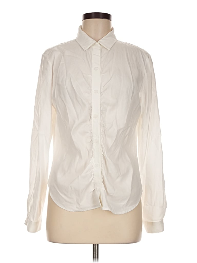 Pre-owned Bella Dahl Long Sleeve Blouse In Ivory