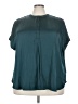Old Navy 100% Polyester Teal Short Sleeve Blouse Size 3X - photo 1