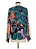 Trina Turk 100% Polyester Floral Teal Long Sleeve Blouse Size M - photo 2