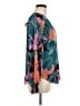 Trina Turk 100% Polyester Floral Teal Long Sleeve Blouse Size M - photo 4