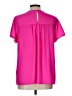 Pleione 100% Polyester Solid Pink Short Sleeve Blouse Size L - photo 2
