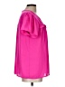 Pleione 100% Polyester Solid Pink Short Sleeve Blouse Size L - photo 4