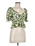 Miss Selfridge Green Short Sleeve Blouse Size 8 - photo 1