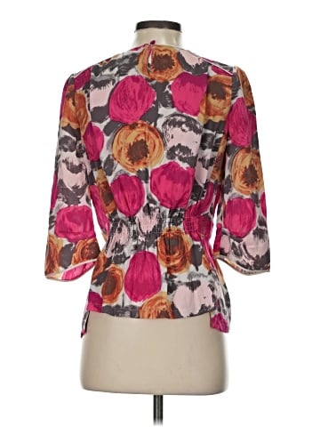 BCBGMAXAZRIA 3/4 Sleeve Silk Top (view 2)