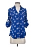 Express 100% Polyester Blue 3/4 Sleeve Blouse Size XS - photo 1
