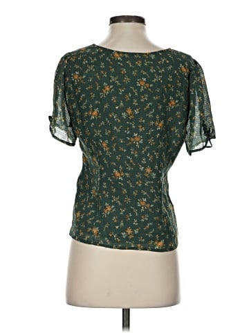 Madewell Silk Evie Tie-Sleeve Top in Fresh Sprigs (view 2)