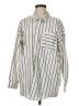 Ci Sono Stripes Ivory Long Sleeve Button-Down Shirt Size M - photo 1