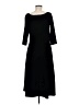 Eddie Bauer Solid Black Casual Dress Size Med Petite - photo 2