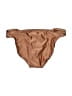 Aqua Solid Tan Swimsuit Bottoms Size S - photo 2