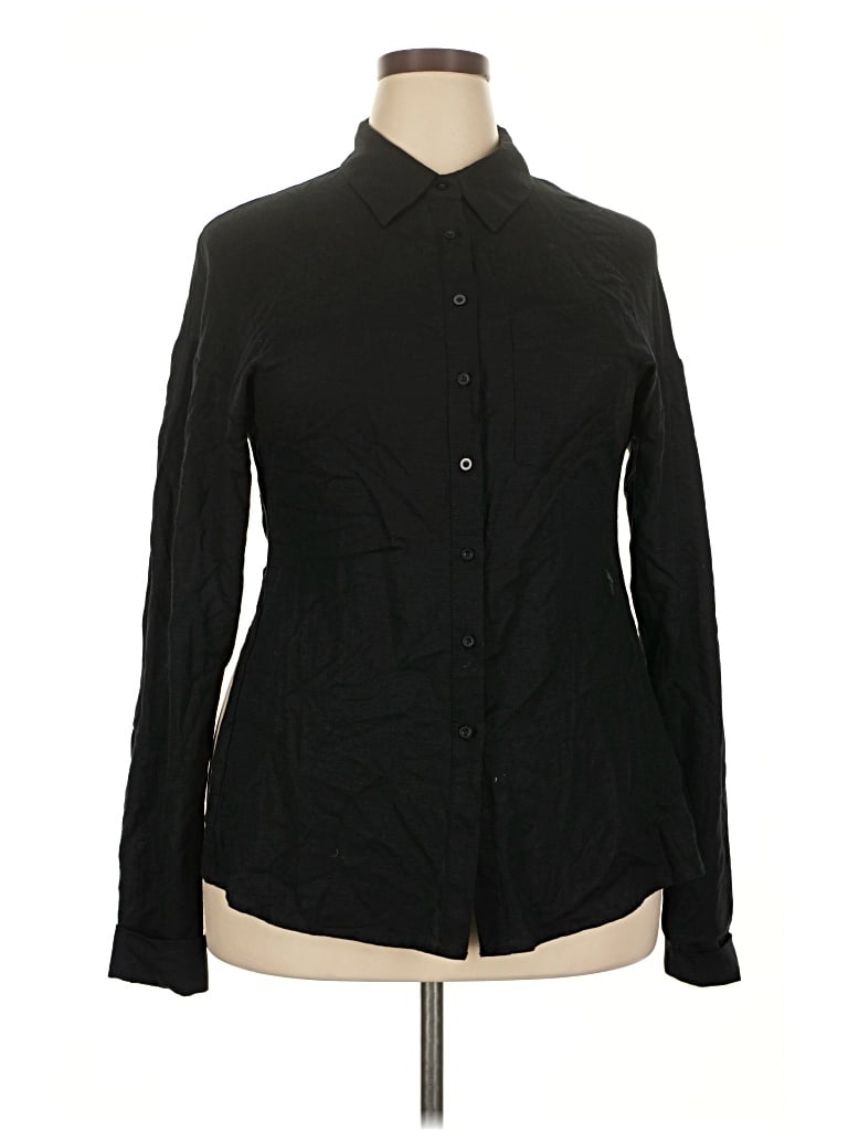 Pre-owned Lioness Long Sleeve Button Down Shirt In Black