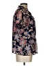 Pleione 100% Polyester Floral Black Short Sleeve Blouse Size L - photo 4