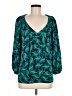 Diane von Furstenberg 100% Polyester Tropical Teal 3/4 Sleeve Blouse Size 8 - photo 1