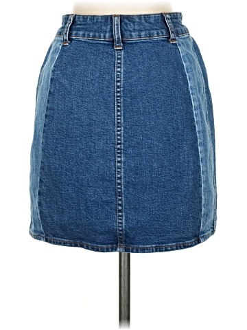 Madewell Stretch Denim Straight Mini Skirt: Pieced Edition (view 2)