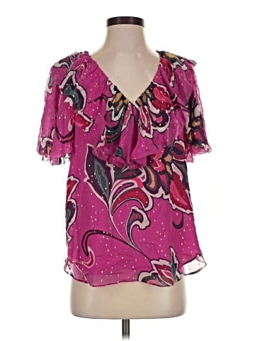 Trina Turk Short Sleeve Silk Top (view 1)