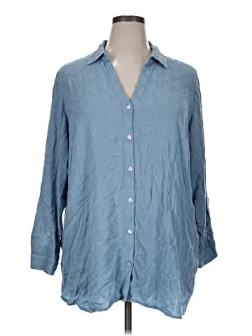 Susan Graver 3/4 Sleeve Button-Down Shirt (view 1)