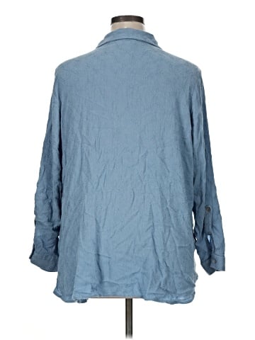 Susan Graver 3/4 Sleeve Button-Down Shirt (view 2)